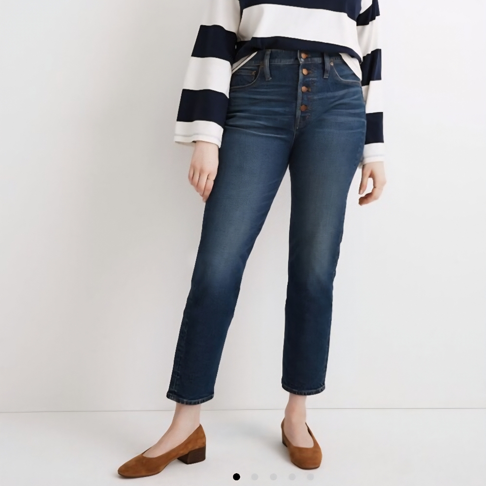 Madewell The Perfect Vintage Crop Jean. Blue Jeans, Size W36